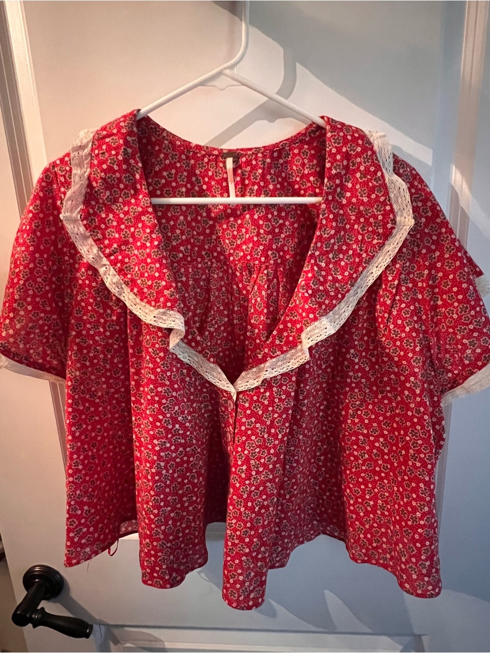Free people truly yours vintage print blouse